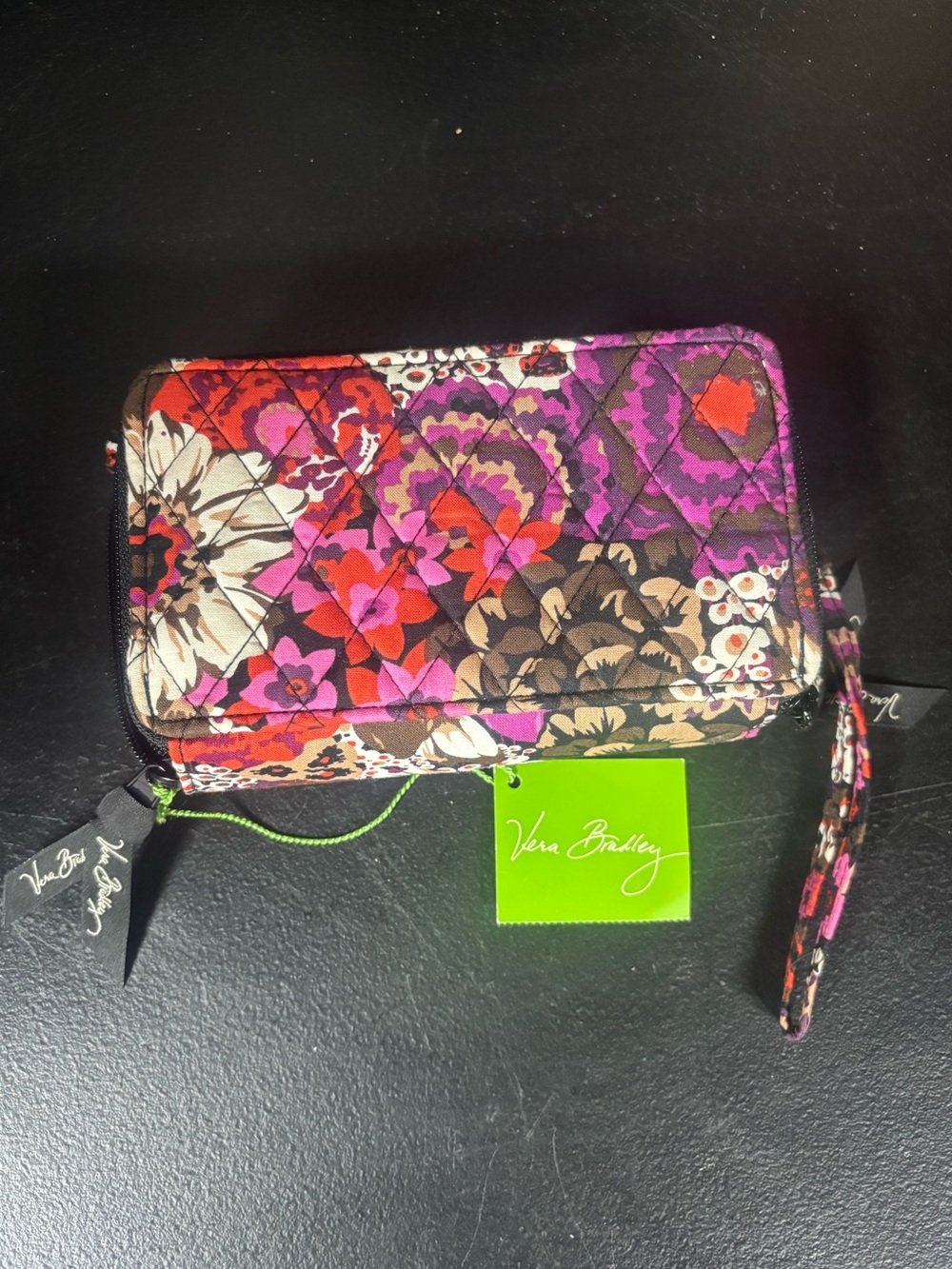 Vera Bradley Pink Purple Floral Quilted Wristlet - Picture 6 of 6